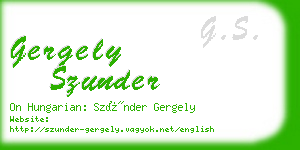 gergely szunder business card